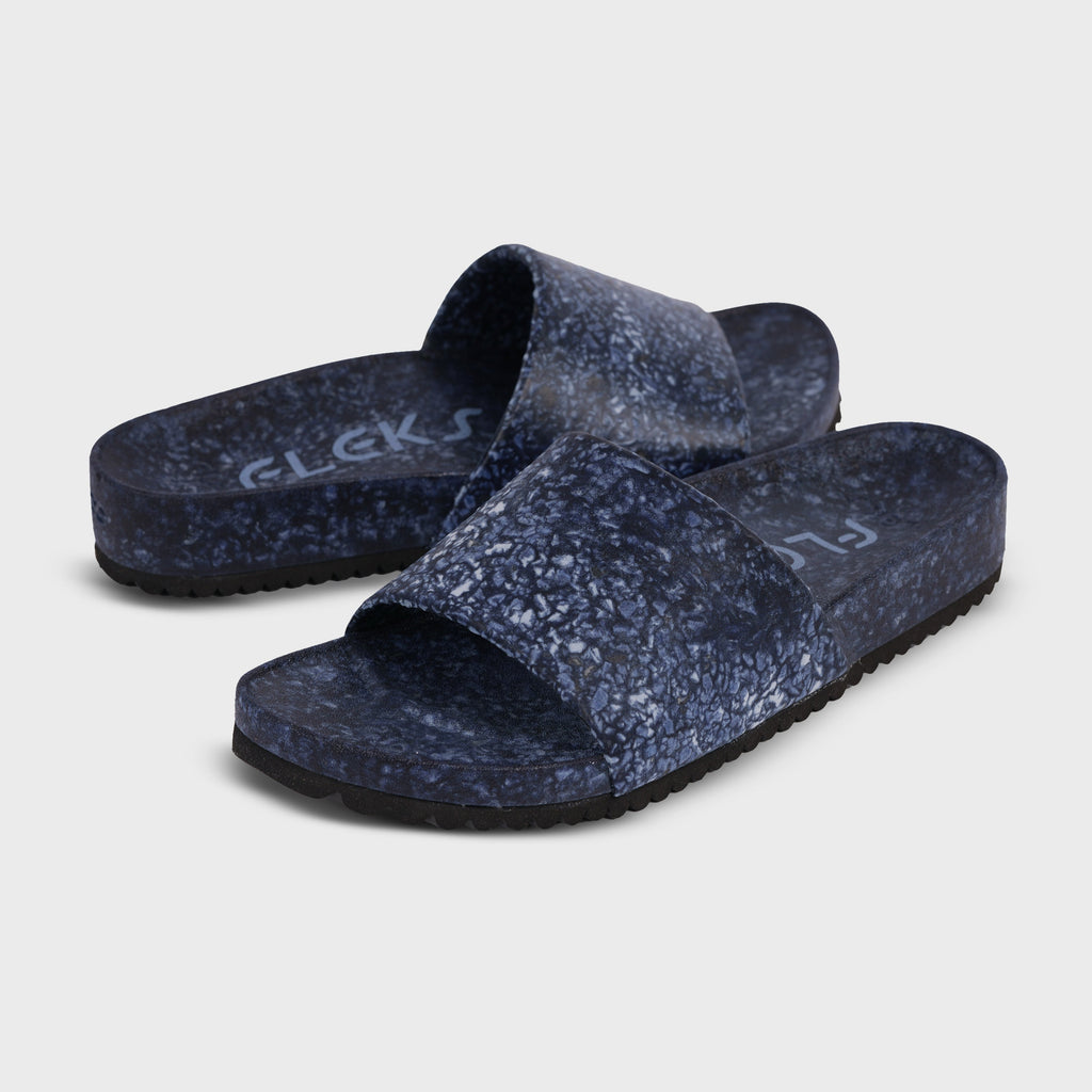 East Beach Slide – Deep Blue Sea | Supportive Cushioned Slide Sandal | Coastal Style