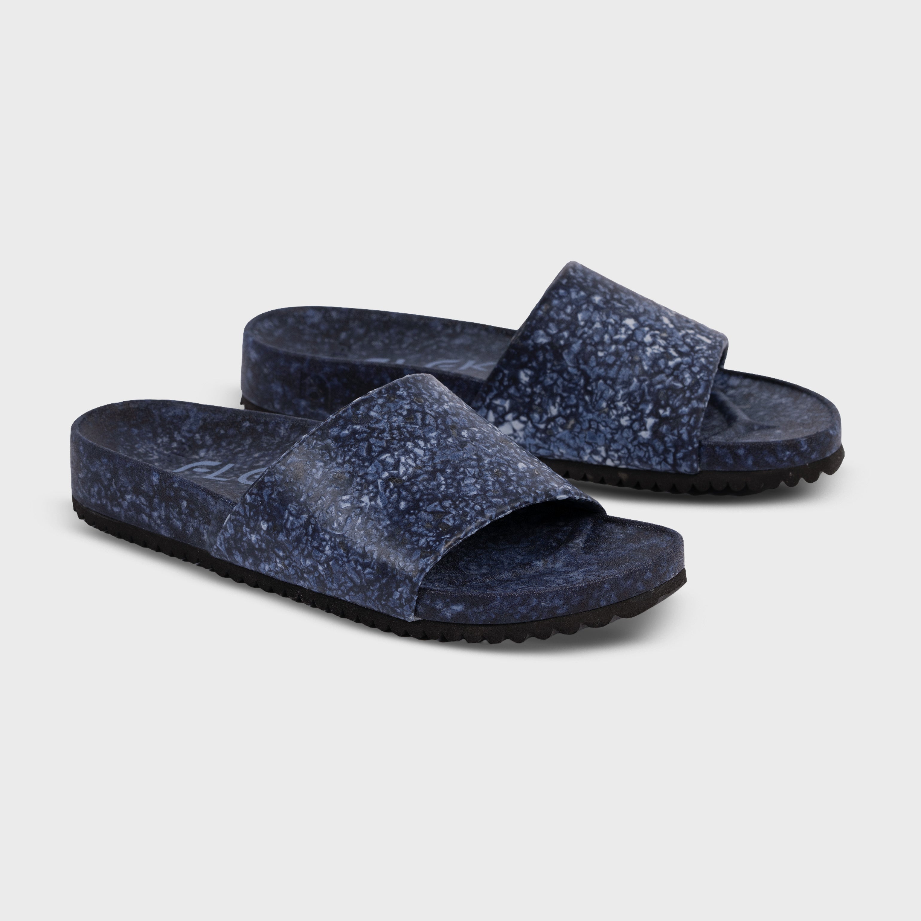 East Beach Slide – Deep Blue Sea | Supportive Cushioned Slide Sandal | Coastal Style