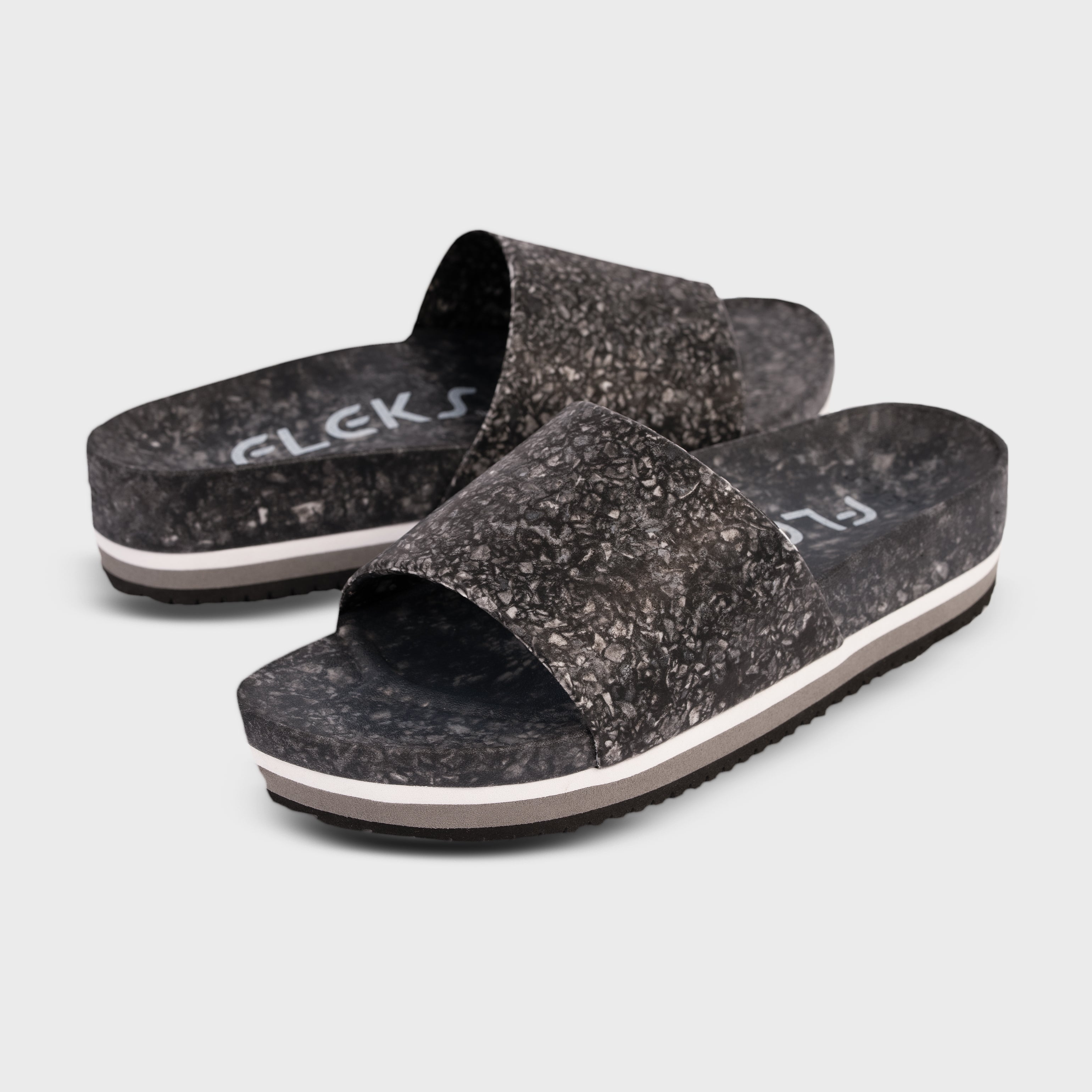 East Beach Slide Platform – Night | Elevated Cushioned Slide Sandal | All-Day Comfort