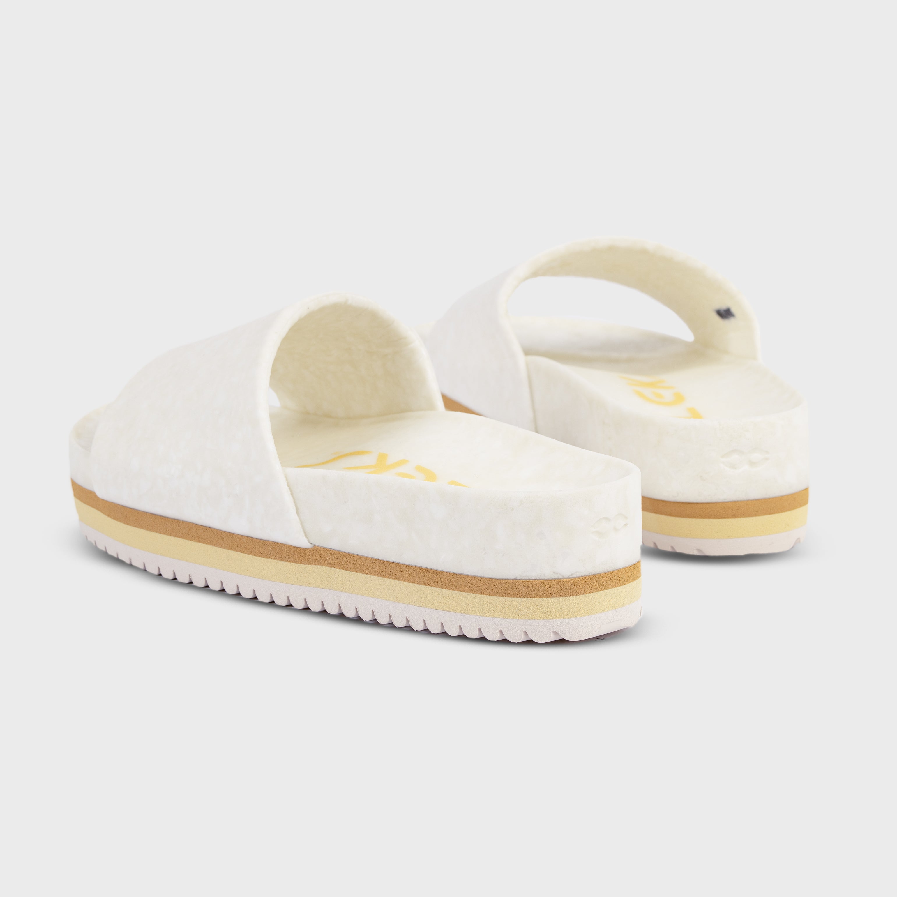 East Beach Slide Platform – Chamois | Elevated Cushioned Slide Sandal | Coastal Style