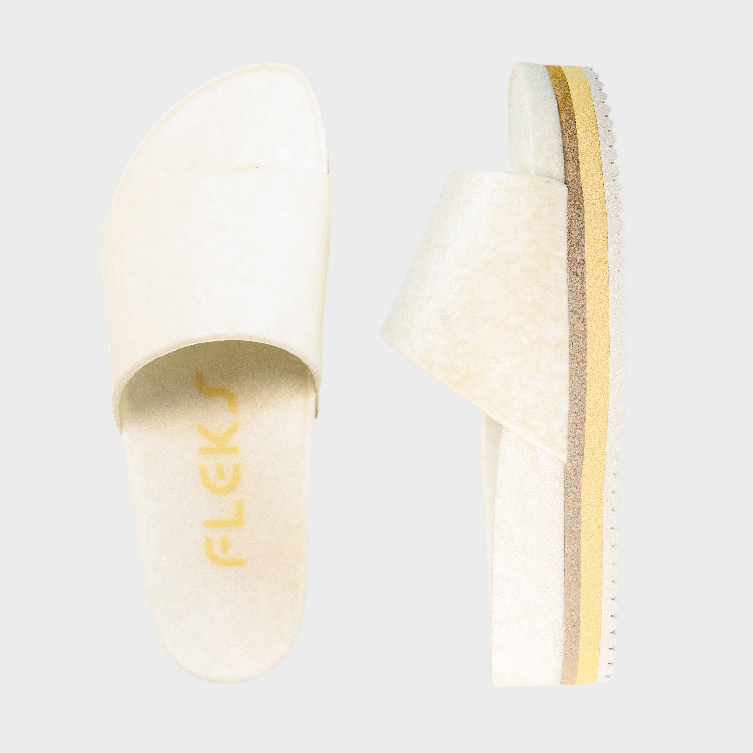 East Beach Slide Platform – Chamois | Elevated Cushioned Slide Sandal | Coastal Style