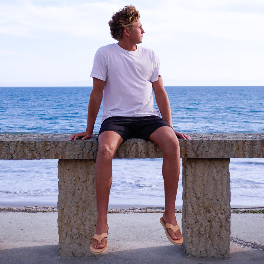 The Seagrove Flip Flop – Sand | Leather Beach Flip Flop with Arch Support