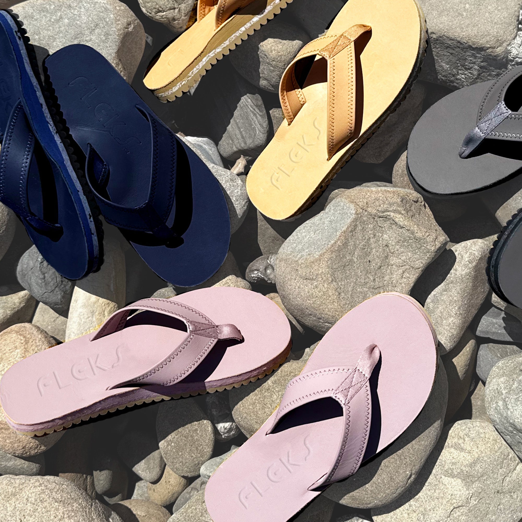 The Seagrove Flip Flop – Deep Blue Sea | Leather Beach Flip Flop with Arch Support