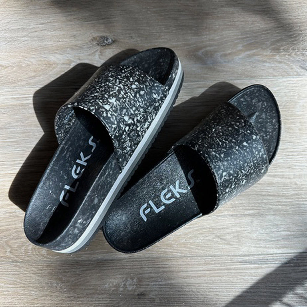 East Beach Slide Platform – Night | Elevated Cushioned Slide Sandal | All-Day Comfort