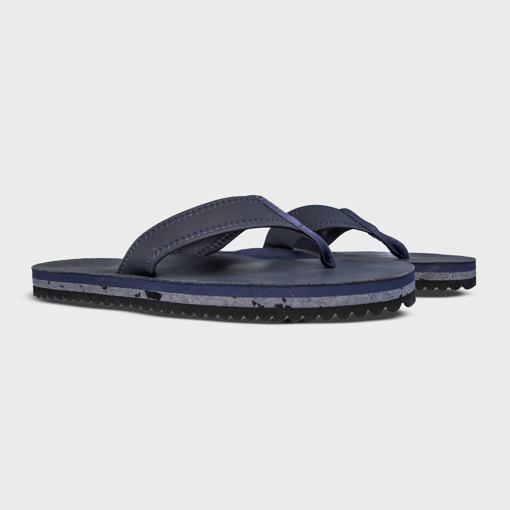 The Seagrove Flip Flop – Deep Blue Sea | Leather Beach Flip Flop with Arch Support