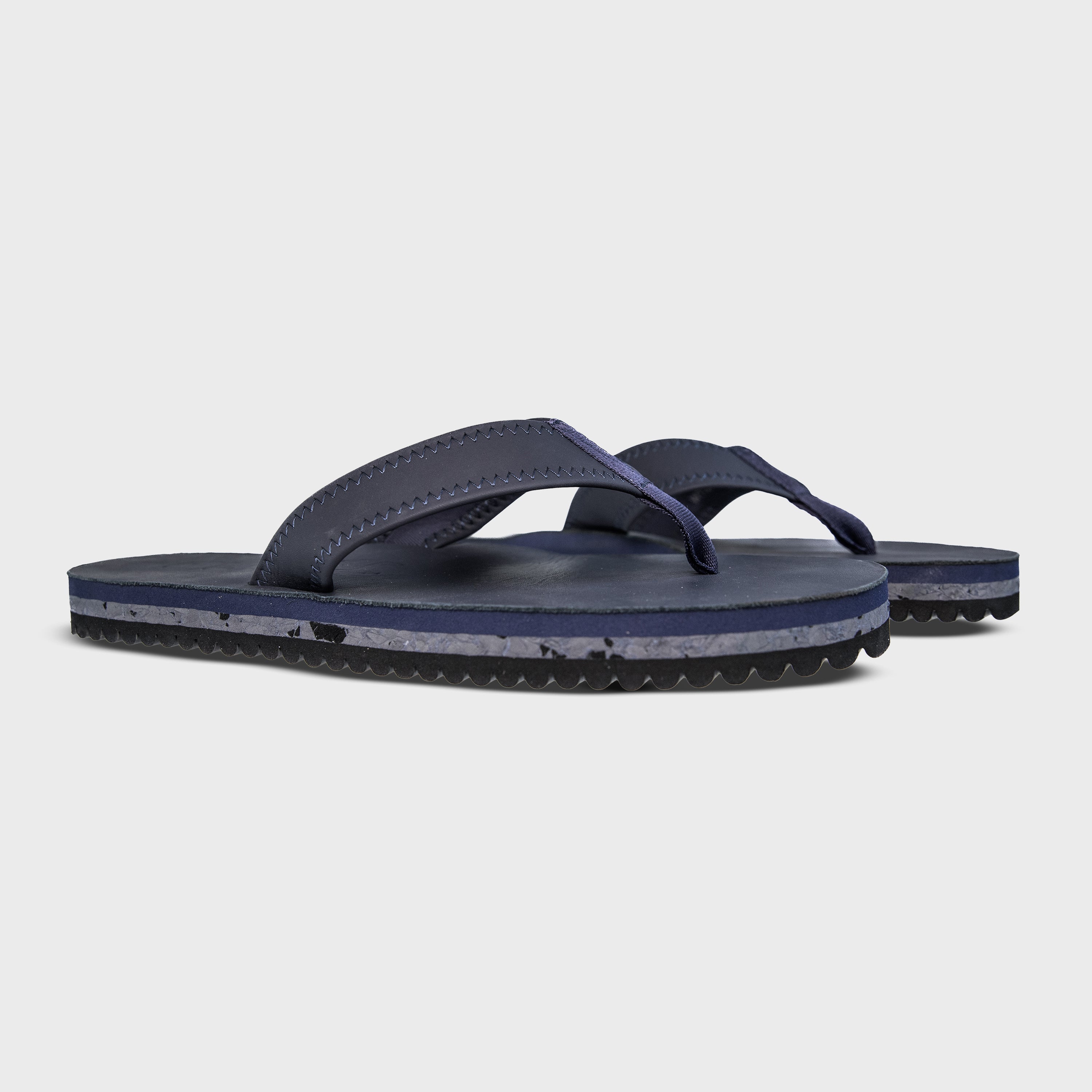 The Seagrove Flip Flop – Deep Blue Sea | Leather Beach Flip Flop with Arch Support