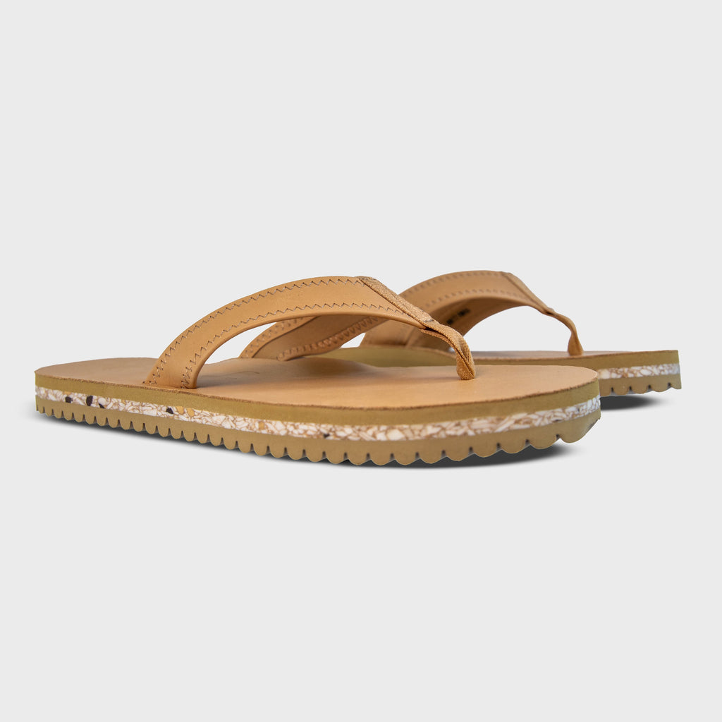 The Seagrove Flip Flop – Sand | Leather Beach Flip Flop with Arch Support