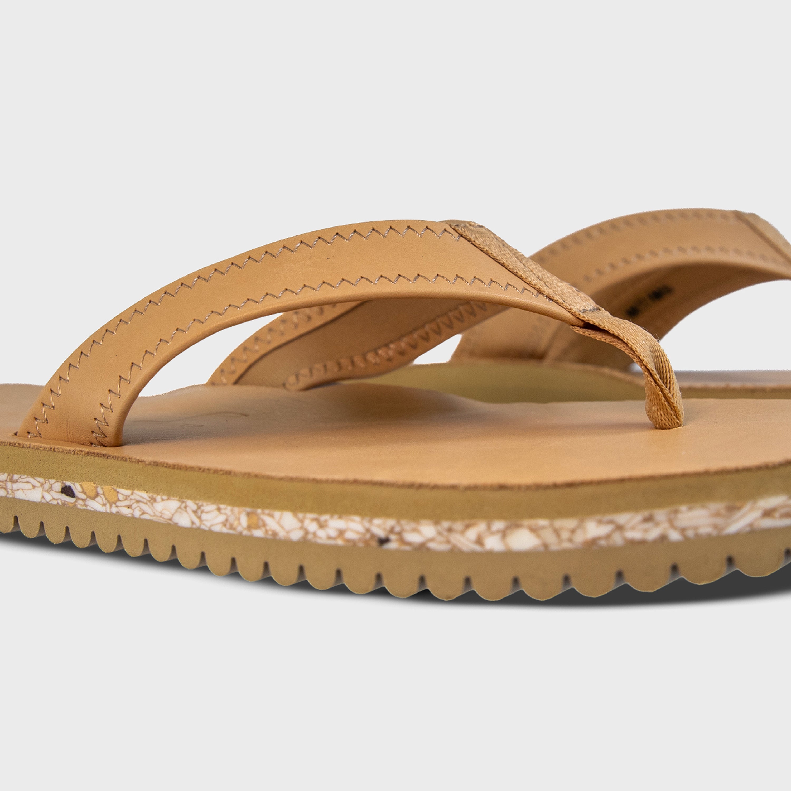 The Seagrove Flip Flop – Sand | Leather Beach Flip Flop with Arch Support