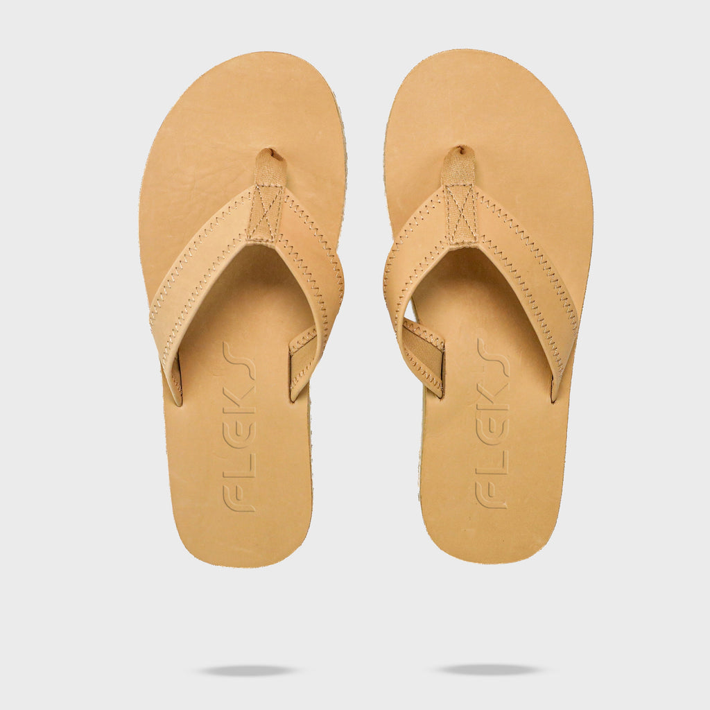 The Seagrove Flip Flop – Sand | Leather Beach Flip Flop with Arch Support