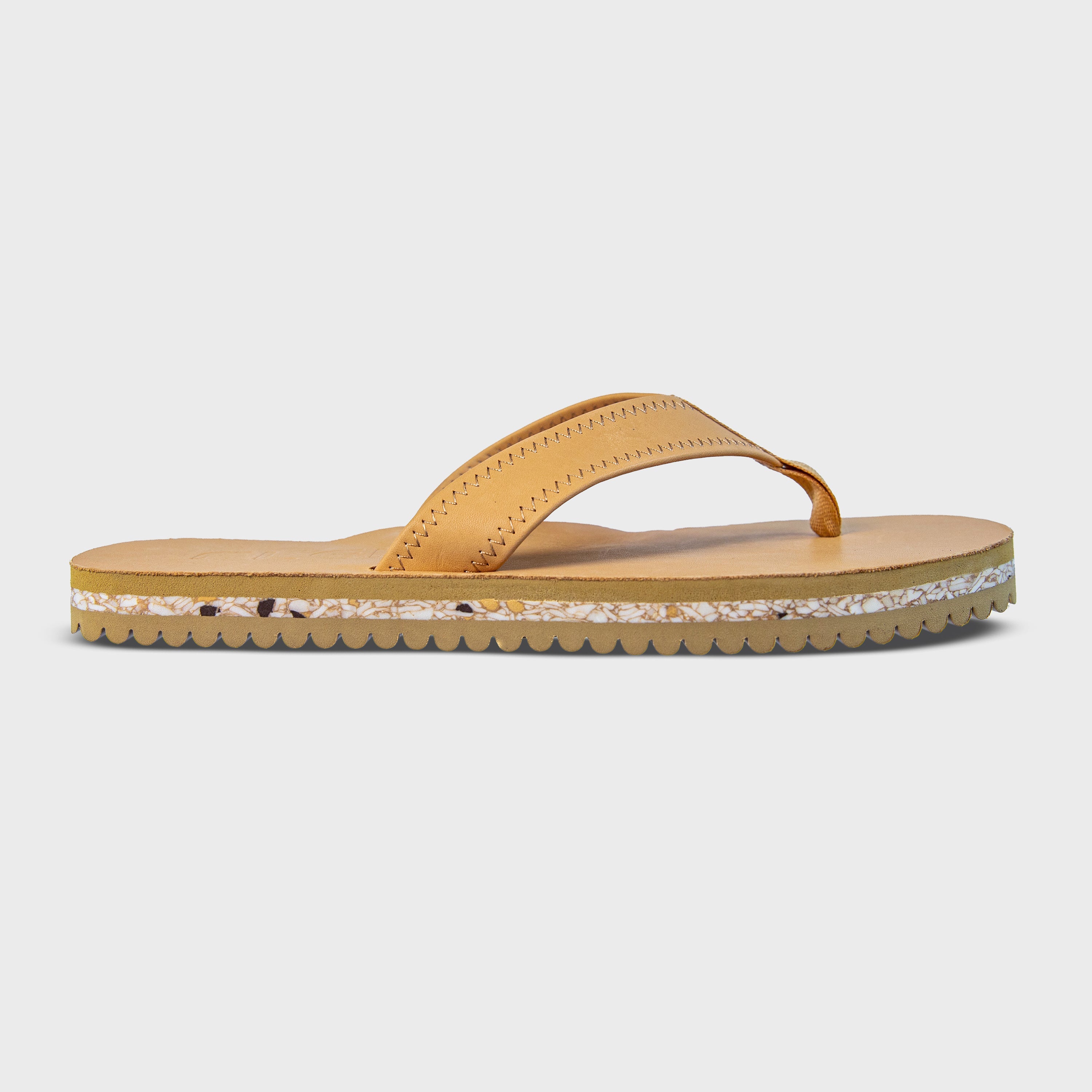 The Seagrove Flip Flop – Sand | Leather Beach Flip Flop with Arch Support
